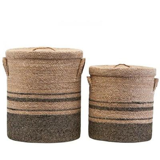 Panier avec couvercle Laundry lot de 2
