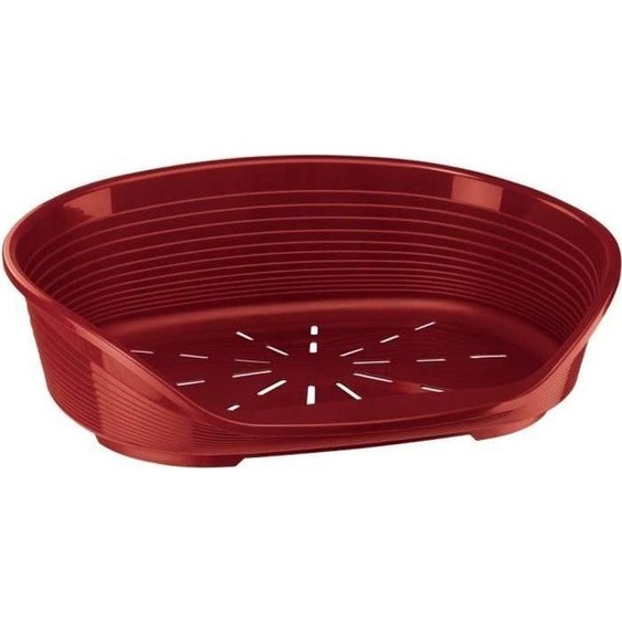 Panier pour Chien et Chat, Siesta Deluxe 6, 70,5 x 52 x 23 cm, Bordeaux, Plastique avec Fond Perforé