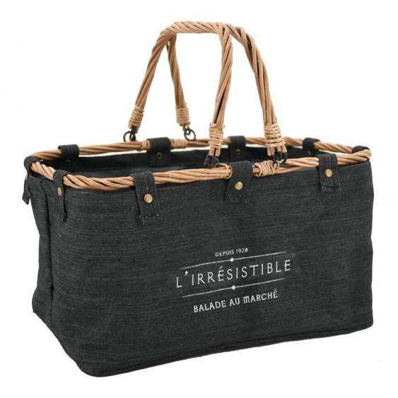 Panier de courses en coton et osier