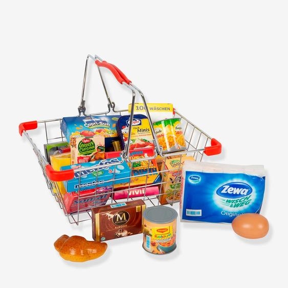 Panier de courses pour enfants avec contenu small foot, métal multicolore
