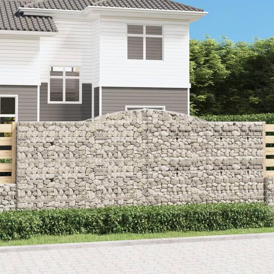 Panier de gabions arqué 400x30x160/180 cm Fer galvanisé