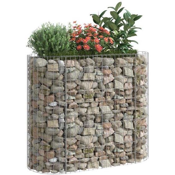 Panier de jardin - 120 x 50 x 100 cm - Argent - Panier grillagé en acier galvanisé - Épaisseur 3,5 mm - Jardinière surélevée - Panier en acier pour bordures de jardin et délimitation - Résistant aux intempéries
