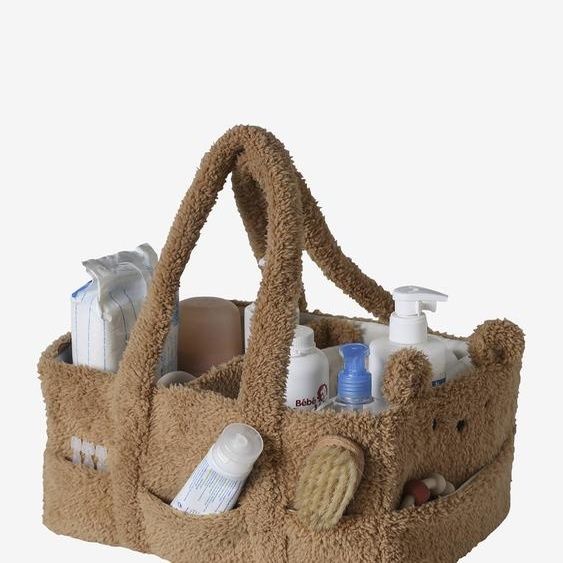 Panier de rangement 2 compartiments beige