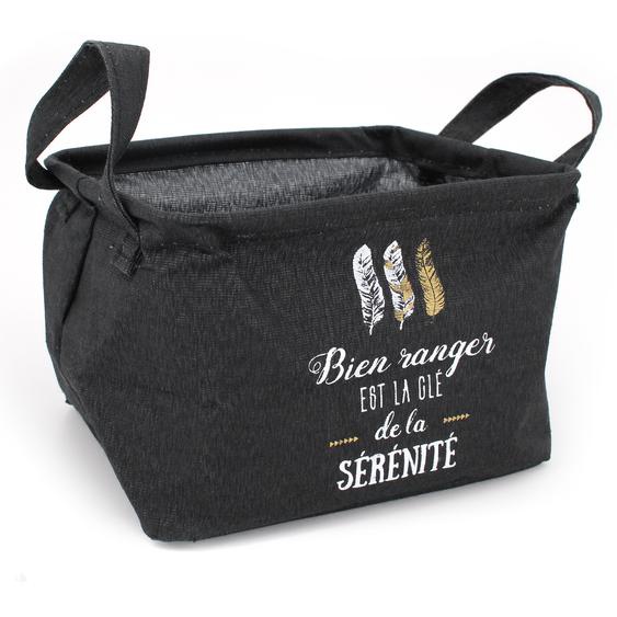 Panier de rangement 4L noir avec anses Bien ranger