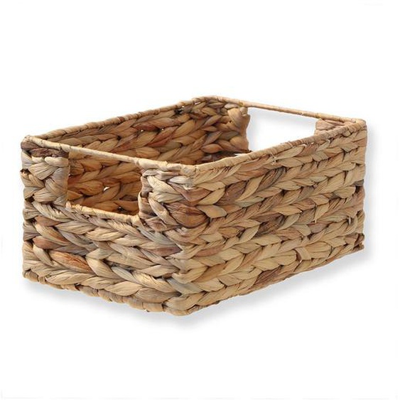Panier de rangement décoratif - Jacinthe deau - Armature Métal - L 28 x P 19 x H 13 cm - CALICOSY
