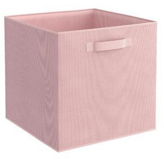 Panier de rangement en polyester rose KUB 31x31x31cm