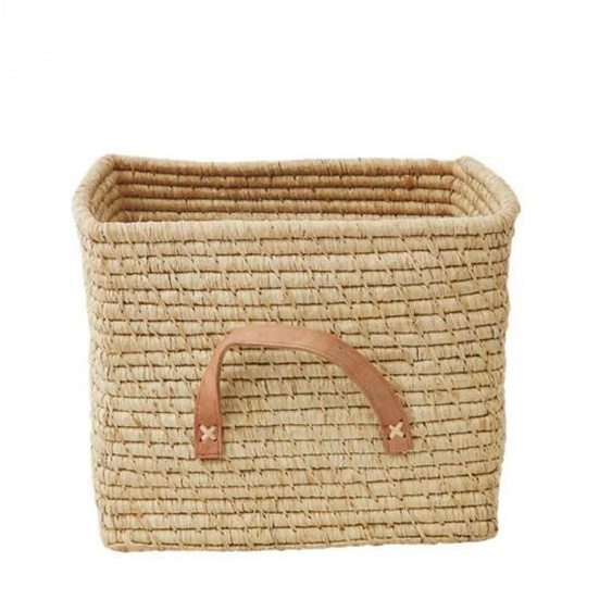 Panier de rangement en raphia tressé - Crème - 30 cm - Beige - Paille - Osier - Fibre naturelle