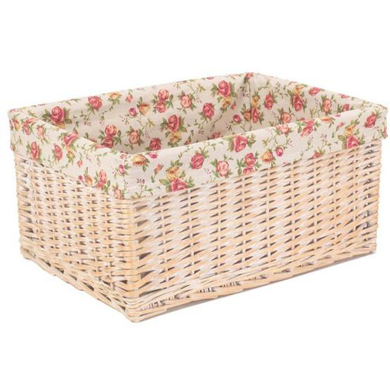 Panier de rangement Ensemble de 4 paniers de rangement en osier doublés blancs
