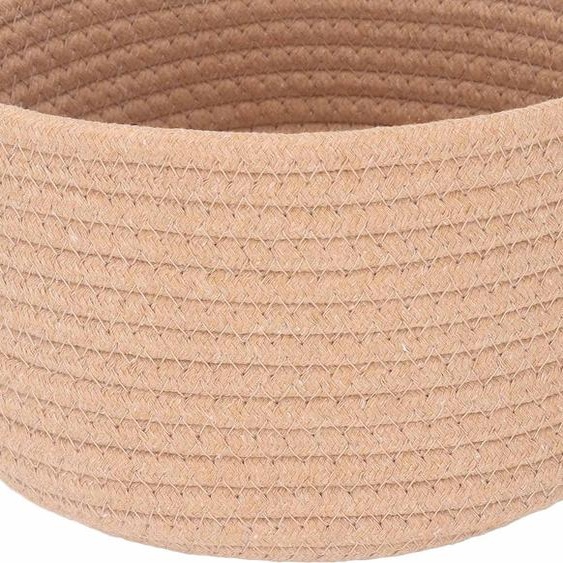 Panier de rangement pour oreilles de chat en corde de coton, multifonctionnel, lavable, rond, tissé, pour plateau de table, brun
