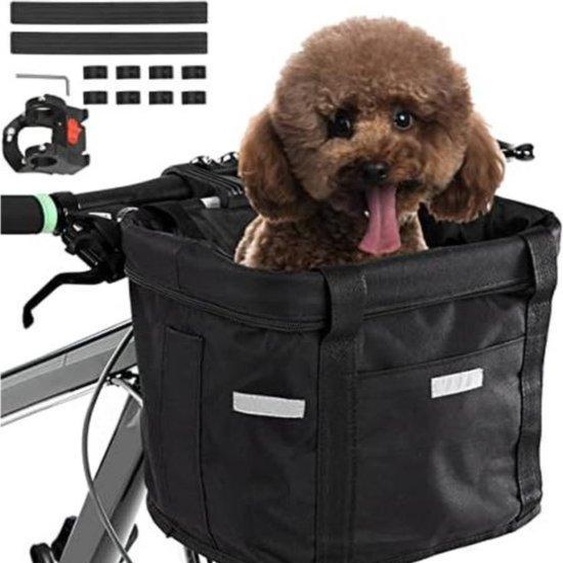 Panier de vélo pour chiens - Conception sûre et confortable pour les petits animaux de compagnie - Panier avant pour chien - Résistant et facile à fixer