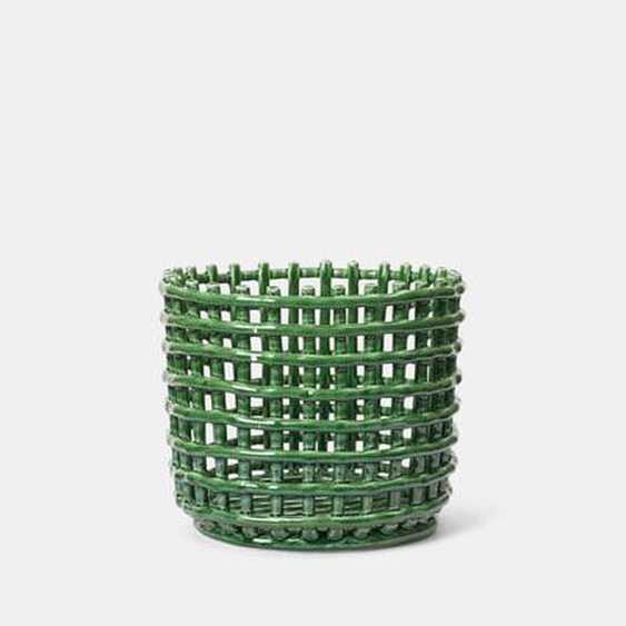 Panier en céramique - grand - emerald green