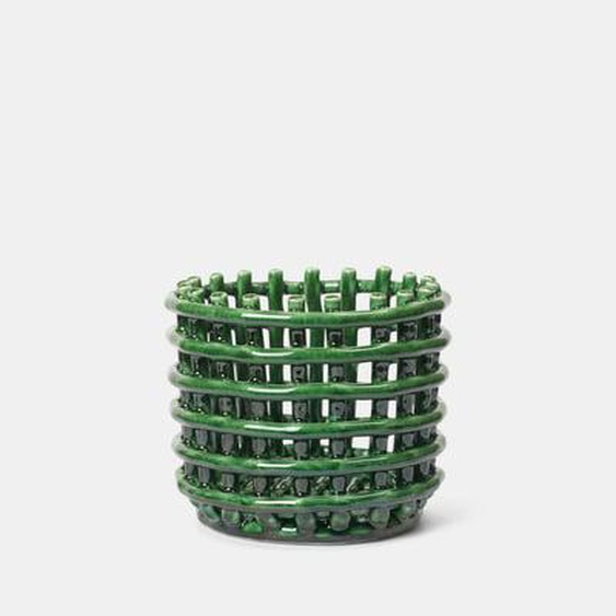 Panier en céramique - petite - emerald green