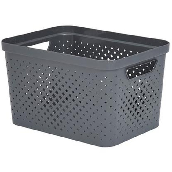 Panier en plastique gris Pixel 35x26,5x21cm - 16L