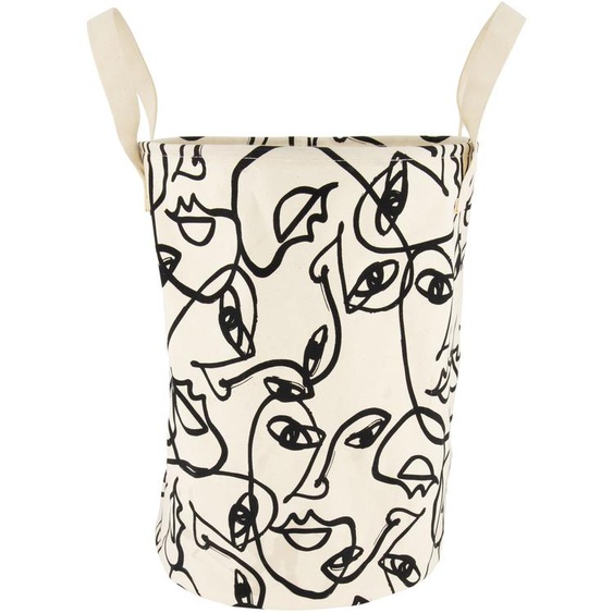 Panier En Toile 40 X Ø 30 (noir/blanc)