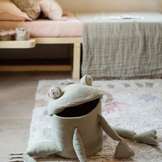 Panier Fred La Grenouille Olive, Naturel