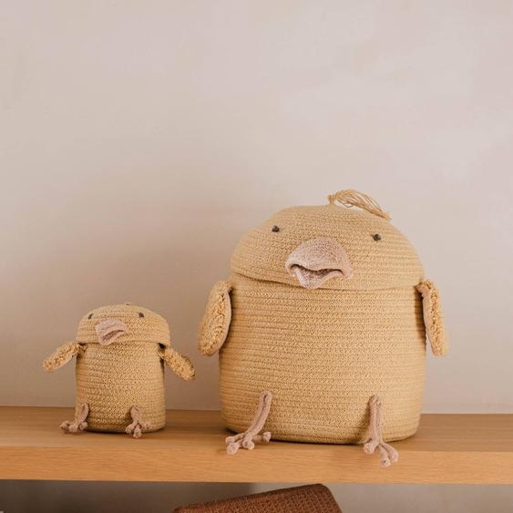Panier Mini Charlie La Poule Miel, Sable, Gris Foncé
