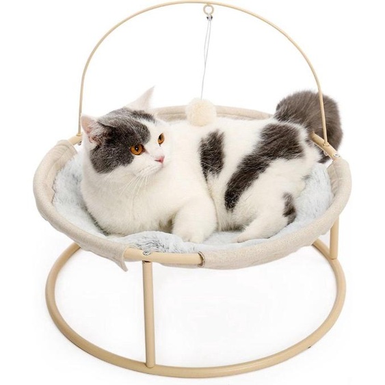 Panier pour animaux de luxe – Peluche – Beige – Panier pour chat et chien – 45 cm