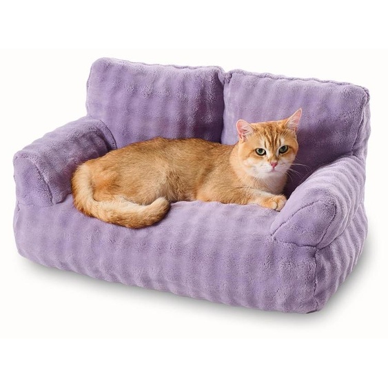 Panier pour chat, dimensions 66x38 cm, housse amovible, couleur violette