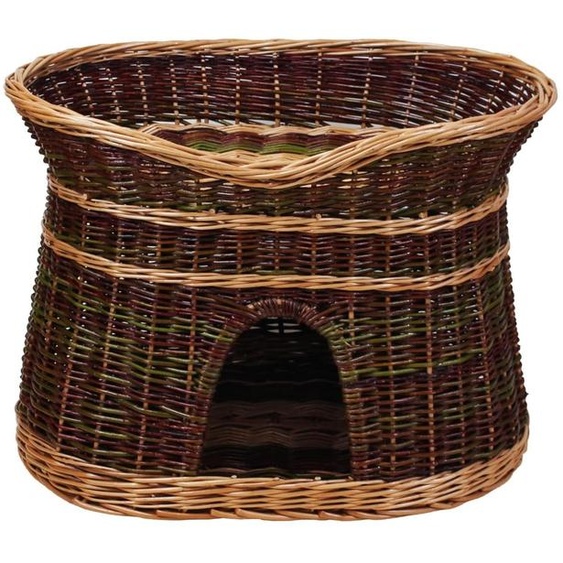 Panier pour chat, idéal pour lintérieur, avec finition en osier naturel