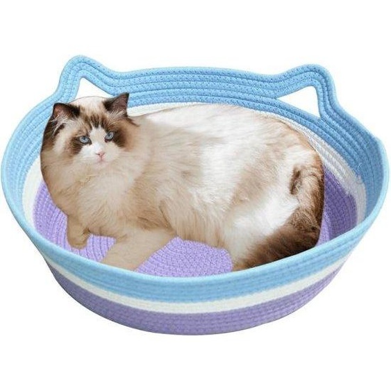 - Panier pour chat : - Lit pour chat lavable. - Panier pour chat en corde de coton. - Nid pour chat tissé. - Lit confortable pour chiens et chats, pour une utilisation intérieure