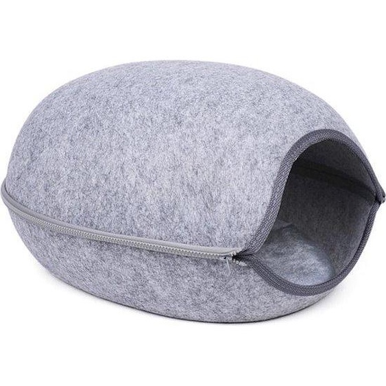 Panier pour chats et chiens - Gris clair - Diamètre 61 cm - Panier pour chats - Panier pour chiens - Panier à oeufs - Panier en forme doeuf