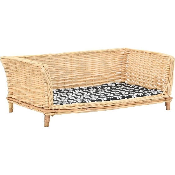 Panier pour chien avec coussin 90x54x35 cm osier naturel