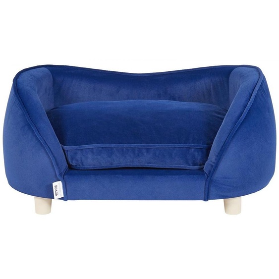 Panier pour chien, bleu foncé, en velours - Capacité de charge : 37 kg - Dimensions : 71 x 50,5 x 30 cm