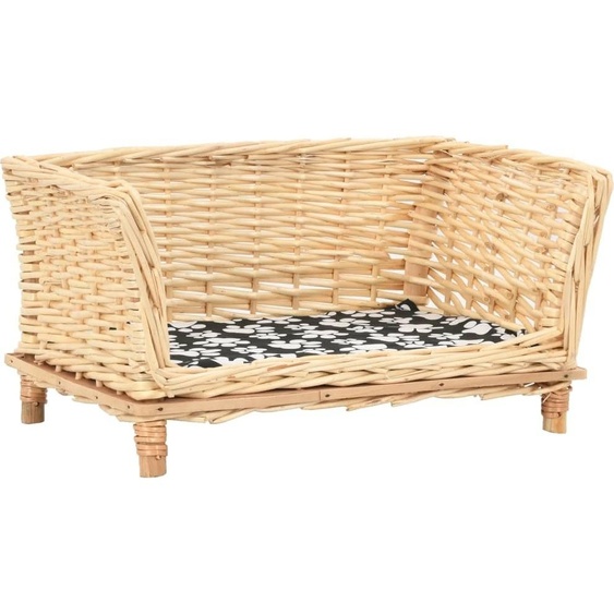 Panier pour chien design avec coussin 50x33x30 cm Naturel Osier - Lits pour chiens 2025 Nouveau9273186 1parcel