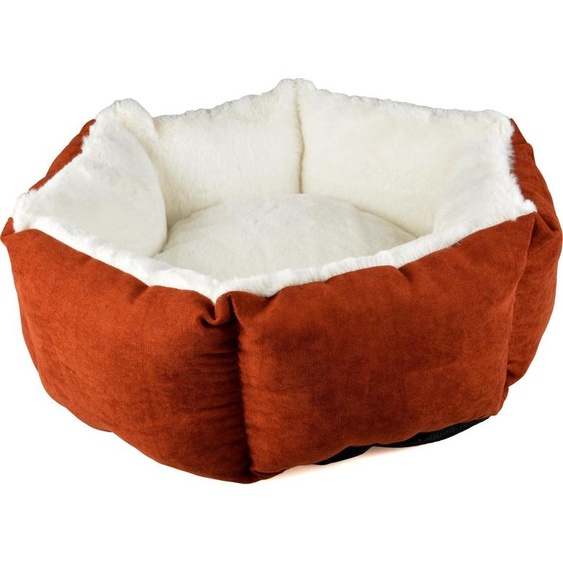 Panier pour chien Duvo+ hexa Velvet Copper rouge/blanc, taille : L
