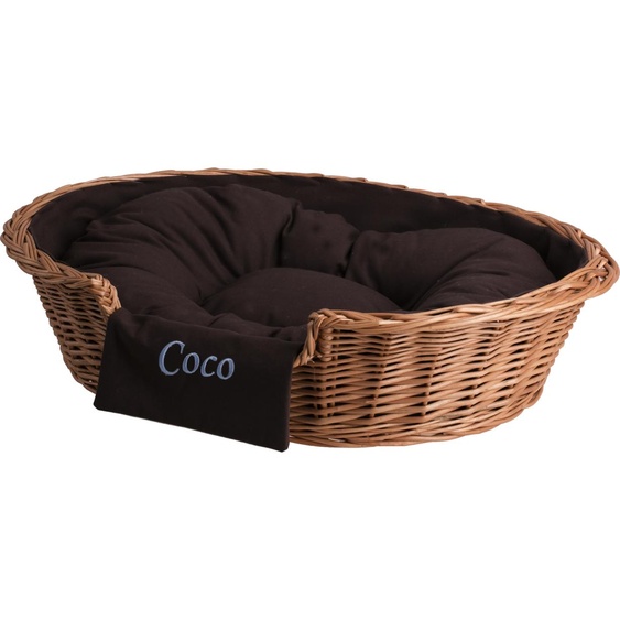 Panier pour chien en osier ovale avec le nom 80x60 H20 CM