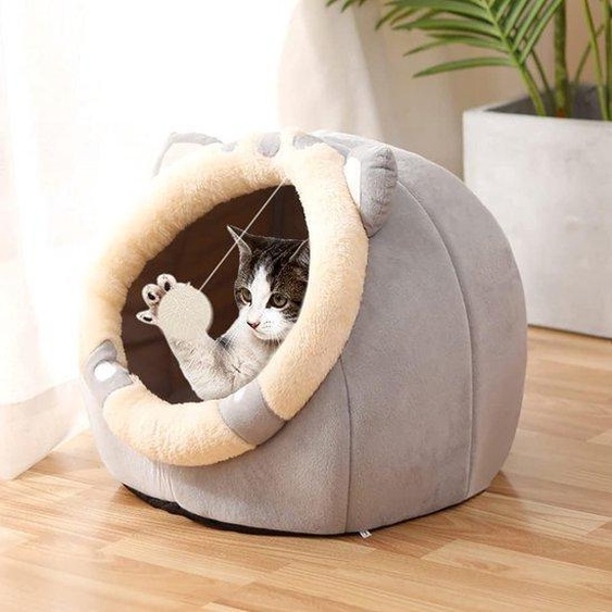 Panier pour chien en plastique, gris, compact, pour petits chiens