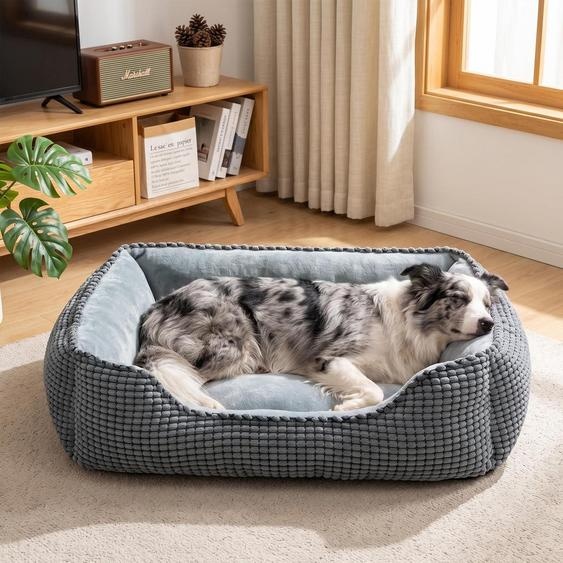 Panier pour chien, lavable, gris, 76x61x23 cm