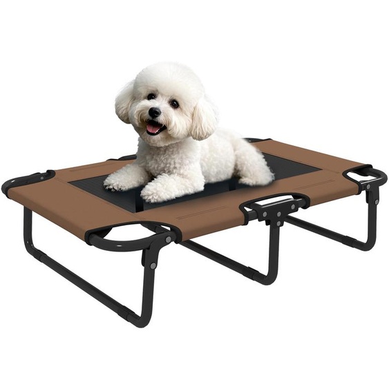 Panier pour chien, tissu Oxford, acier, café