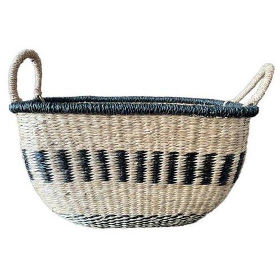 Panier rectangulaire en herbier naturel noir 37x44x31cm