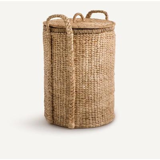 Panier rond à couvercle jacinthe deau H60 cm,Tima