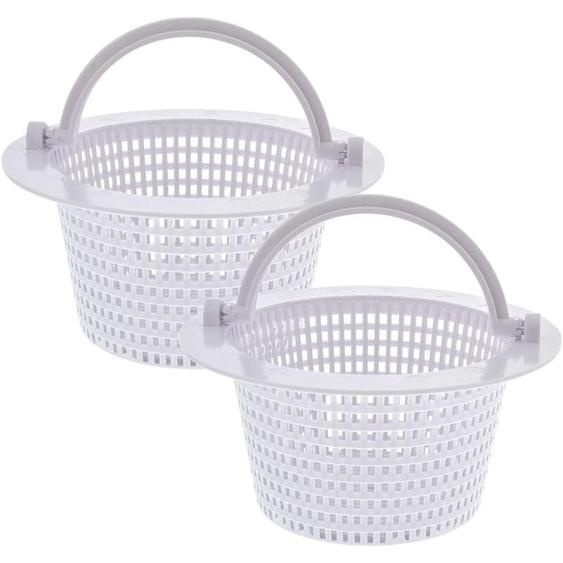 Coavas - Panier rond pour skimmer de piscine hors sol, avec poignée pour Un Retrait Facile, Paquet de 2 - Diam 16 cm - Blanc