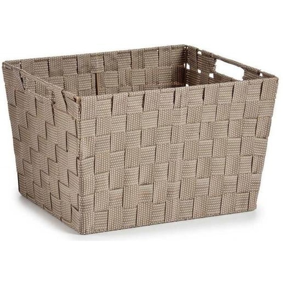 panier tissu tressée beige (25 x 20 x 35 cm)