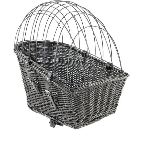Panier Vélo pour Chien – Panier pour Chien – pour Porte-Bagages - Panier de vélo en Osier pour Petits Chiens – 55x35x51,5 cm – Noir - Maxxpet
