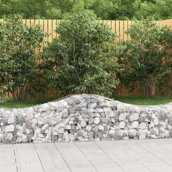 Paniers à gabions arqués 3 pcs 200x50x40/60 cm fer galvanisé