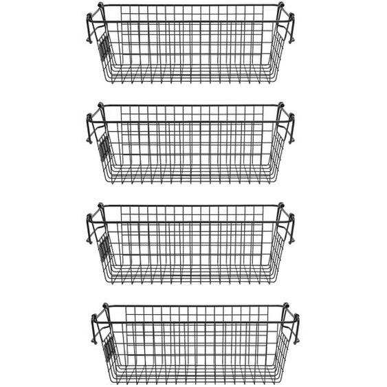 Paniers à légumes Paniers empilables Paniers de rangement Noir pour fruits, légumes,