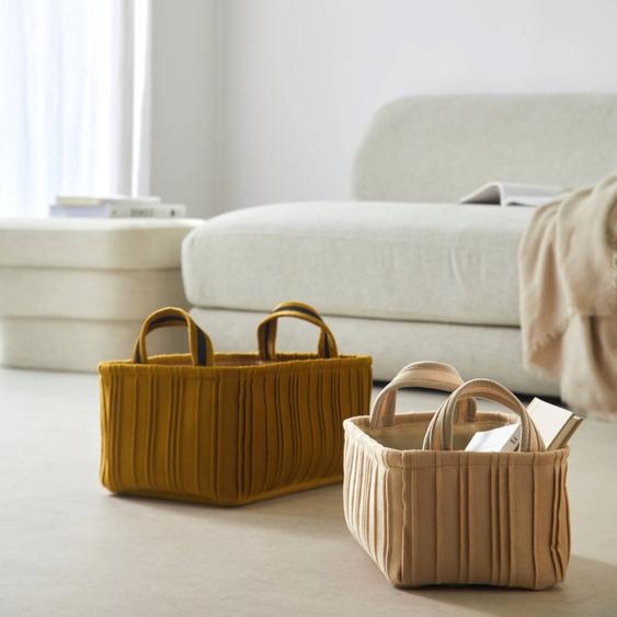 Paniers De Rangement En Velours Plissé - Lot De 2 -