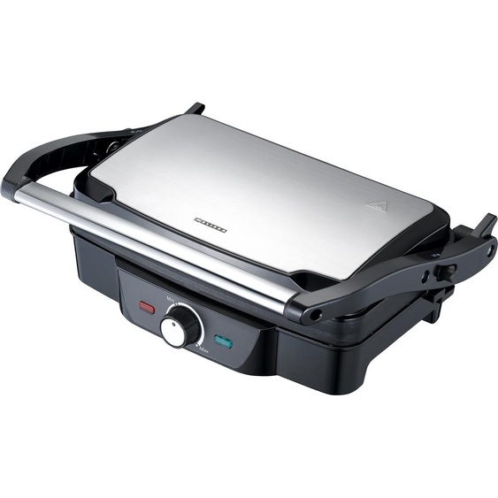 Panini / Grill de table 1600 W Noir / Boîtier supérieur en acier inoxydable