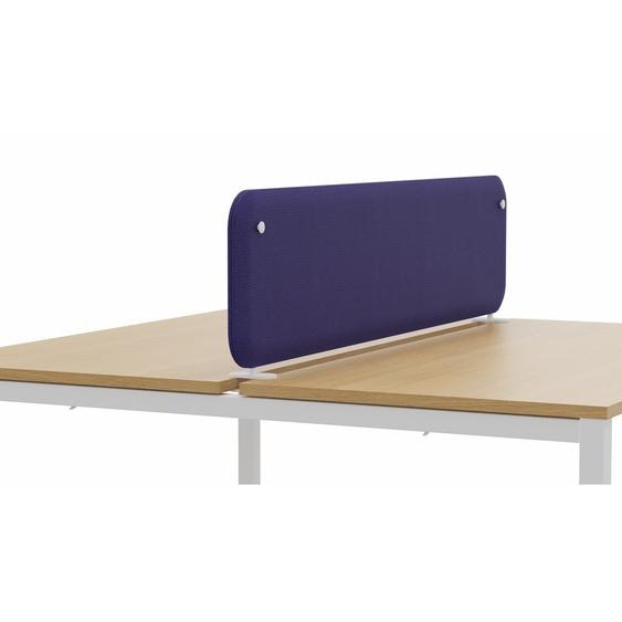 Panneau-écran acoustique frontal Solange pour bureau bench L. 160 x h. 40 cm - Tissu Bleu Marine - fixations blanches
