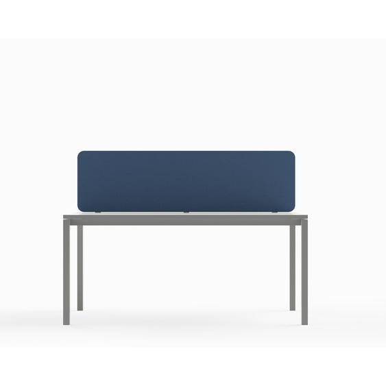Panneau écran Sato pour bureau simple L.160 cm - Tissu Bleu clair pince Aluminium