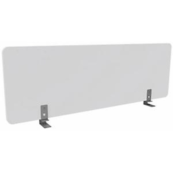 Panneau-Ecran séparateur pour bureau Individuel L. 120 x h. 40 cm - Blanc fixations Aluminium