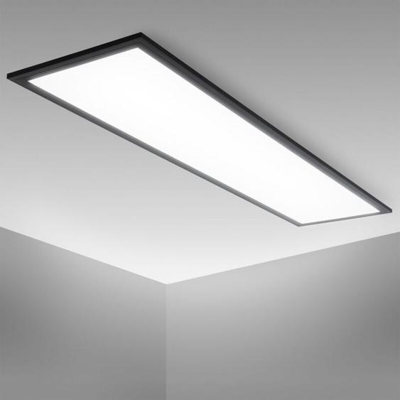 Panneau led i 1 mètre i lumière blanche neutre 4.000 k i 22 Watt i 2.200 Lumen i cadre noir i 1000x250x65 mm - B.k.licht