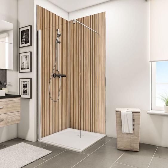Panneau mural Lot de 2 panneaux muraux 100 x 210 cm Japandi vertical, revêtement pour douche et salle de bain, DécoDesign décor Schulte