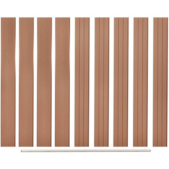 Panneaux de clôture de remplacement 9 pcs WPC 170 cm Marron