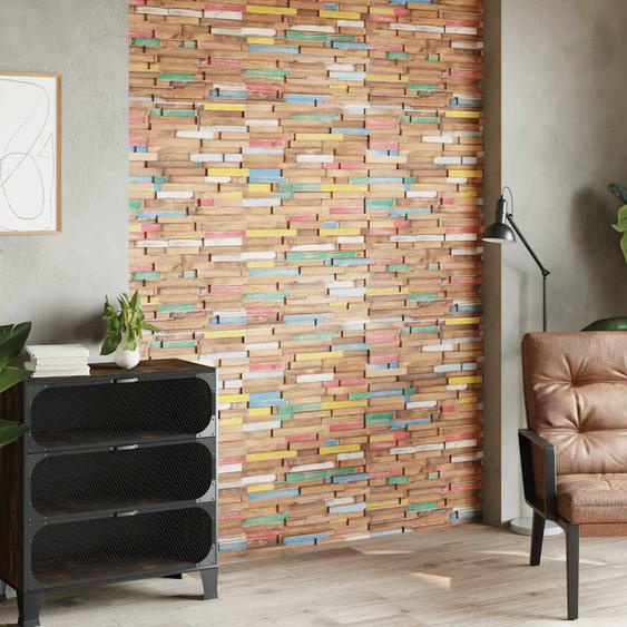 Panneaux de revêtement mural 10 pcs 1,03 m² Bois de teck solide