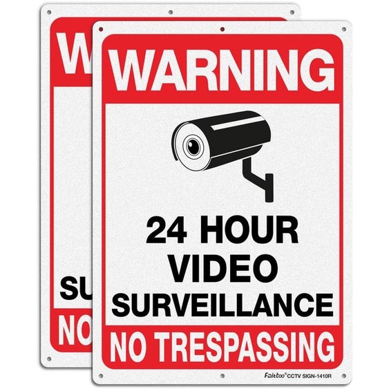 Panneaux de signalisation vidéo en aluminium, 2 pièces, 35 x 30 cm, réfléchissants, pour une utilisation en extérieur